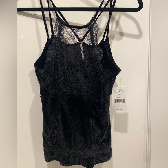 FREE PEOPLE Black Velvet Lace Top (NWT) - Picture 4 of 6
